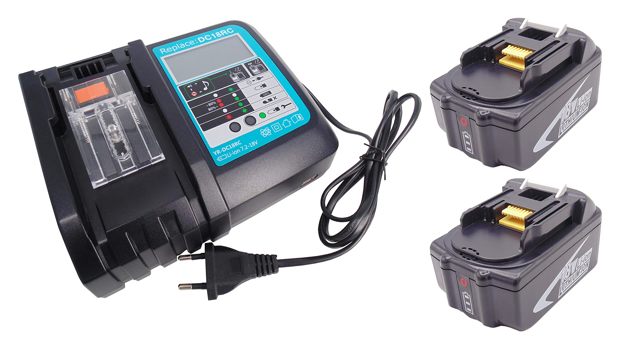 Remplacer 2 Pièces BL1850 BL1840 18V 5.0Ah Batterie Avec | FindTheDeal