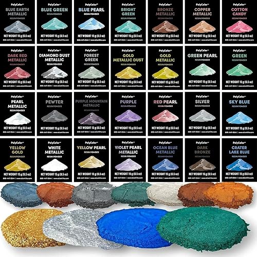 Miniatura 5 de PolyColor - Polvo de mica para kits de resina epoxi, 0.51 oz, 0.51 onzas, pigmento de efecto metálico perla roja para fundición de resina, artes y
