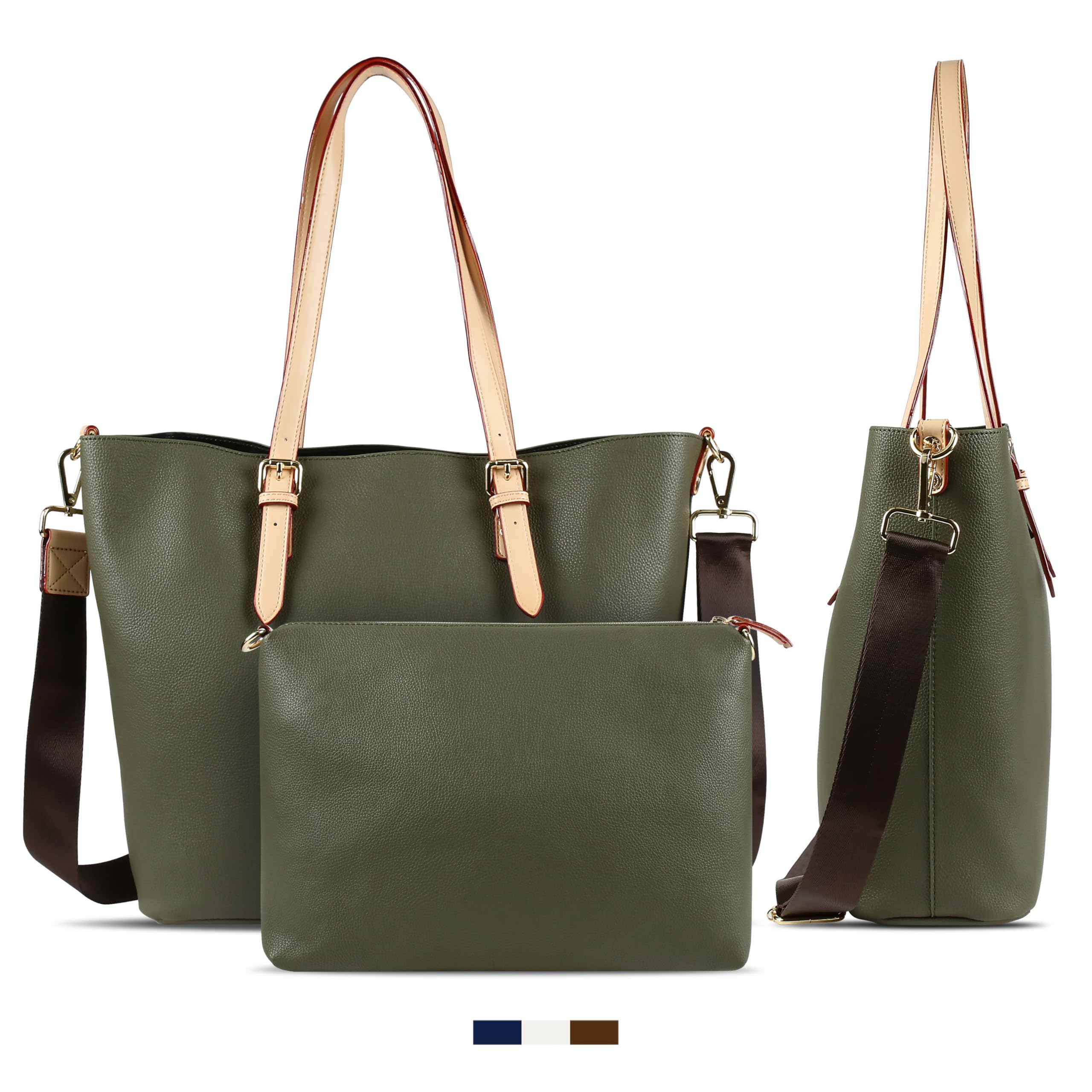 bugatti Ella bolso shopper grande tipo bolsa dentro de bolsa para mujer, bolso de mano para mujer, piel sintética