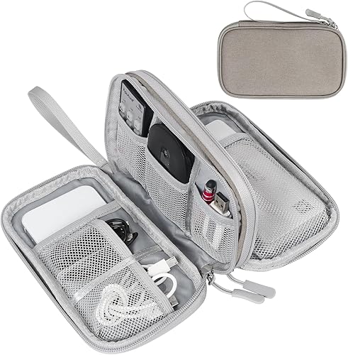 FYY Organizador electrónico, organizador de cables de viaje, bolsa de transporte para accesorios electrónicos, portátil, impermeable, doble capa,