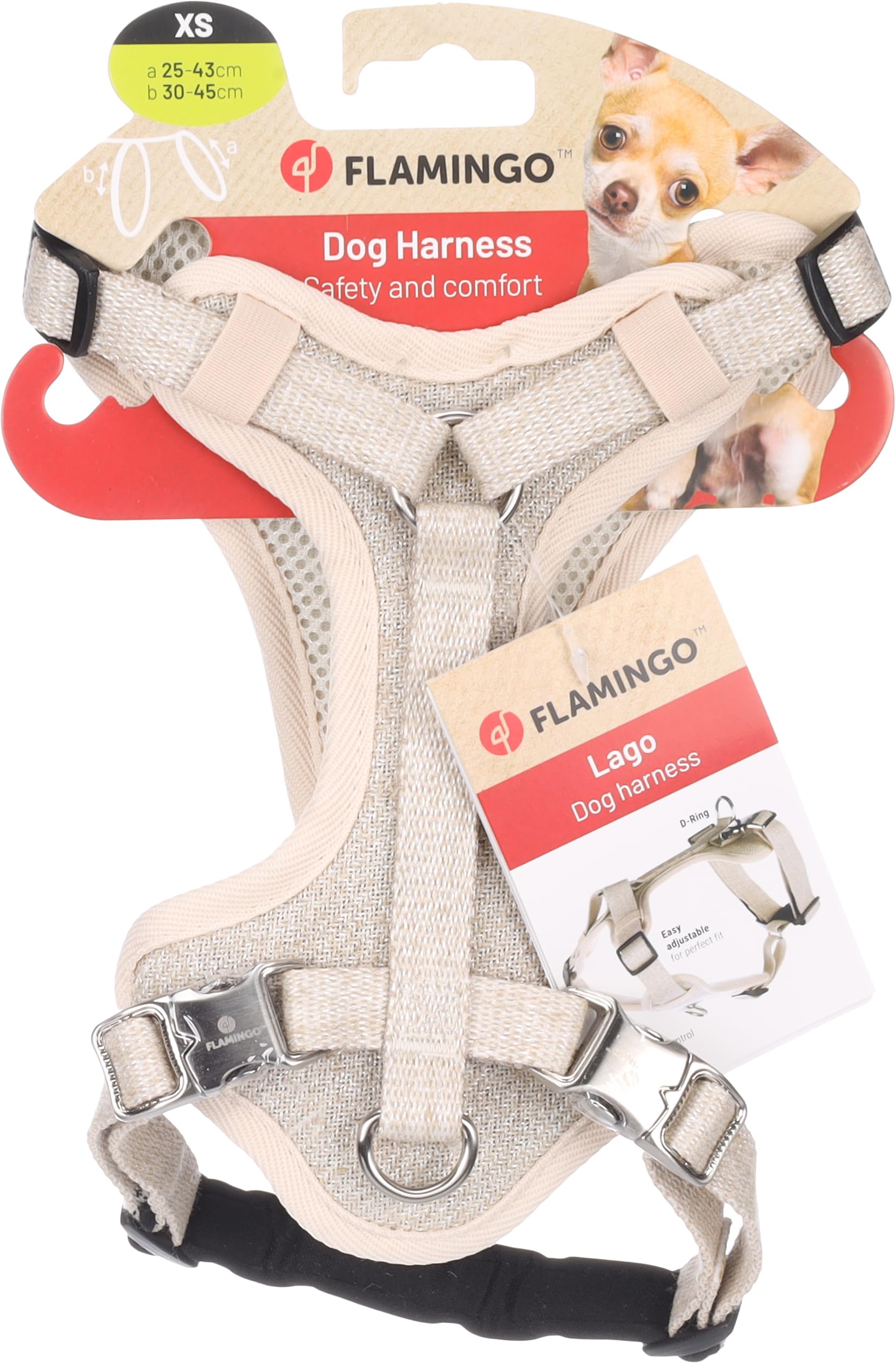Flamingo ARNÉS-H Lago Beige XS 30-45CM 15MM