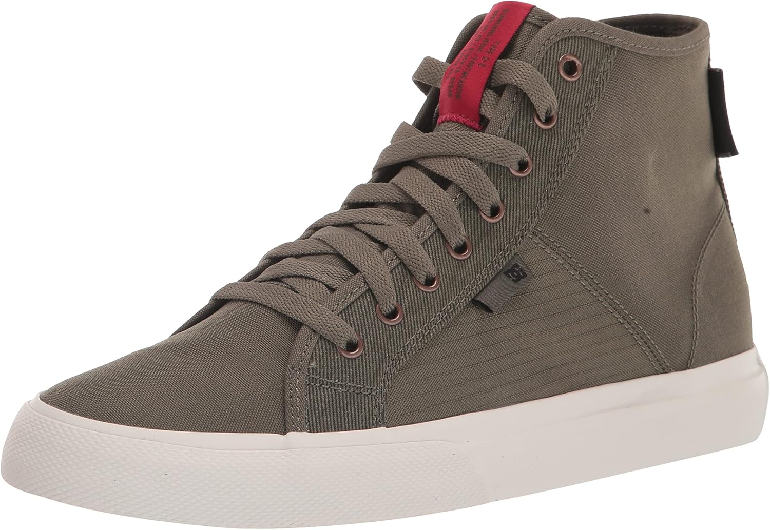 DC Men's Manual Hi Txse Skate Shoe, Olive/Military, 4.5