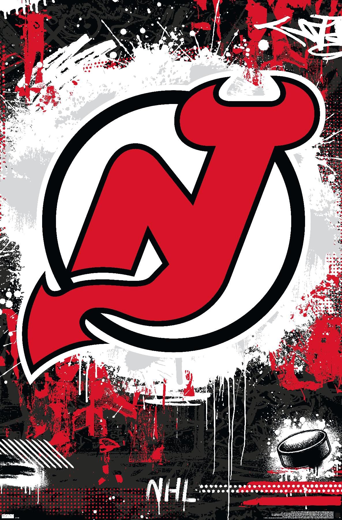 Trends International NHL New Jersey Devils - Maximalist Logo 23 Wall Poster