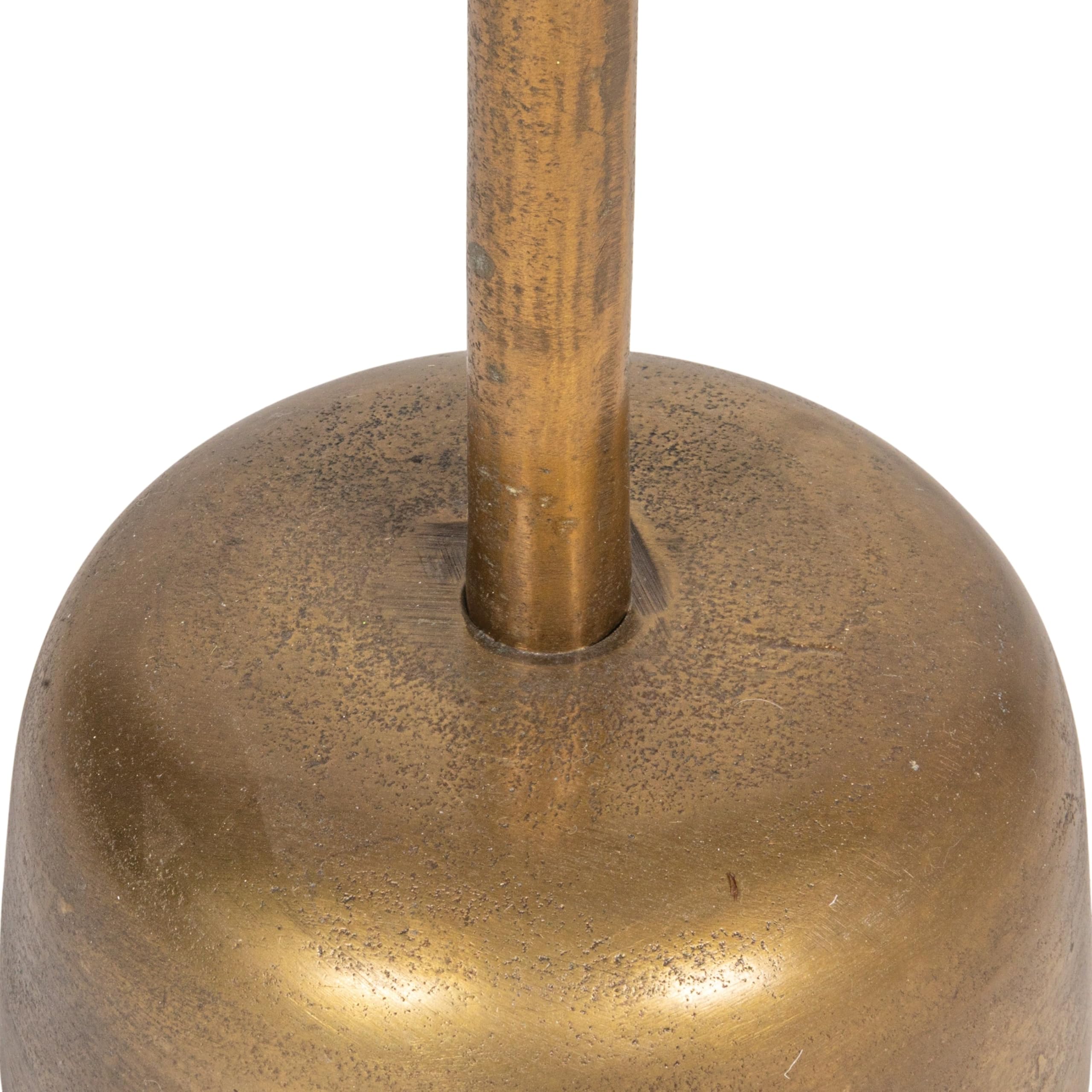 Vintage Aluminum Side Table, Antique Brass Finish