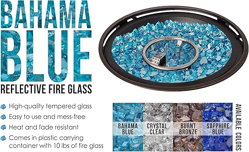 Miniatura 7 de Fire Sense 62364 - Vidrio templado reflectante brillante de alta calidad para chimeneas al aire libre, fogatas de gas o propano, fácil de instalar y