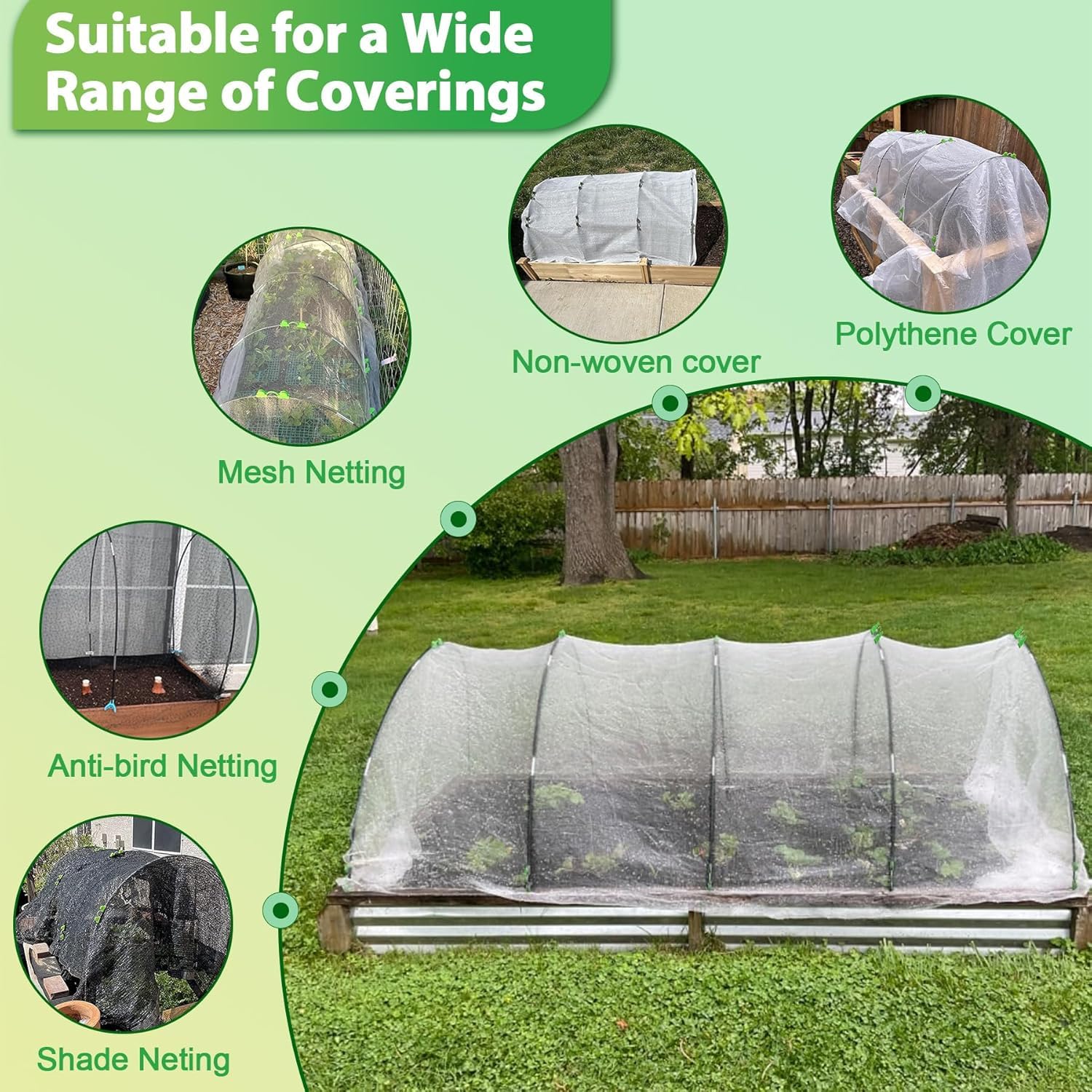 TZEKING Arceau pour Serre Tunnel,60 Pièces Arceau de Jardin,Cerceau pour Serre de Jardin
