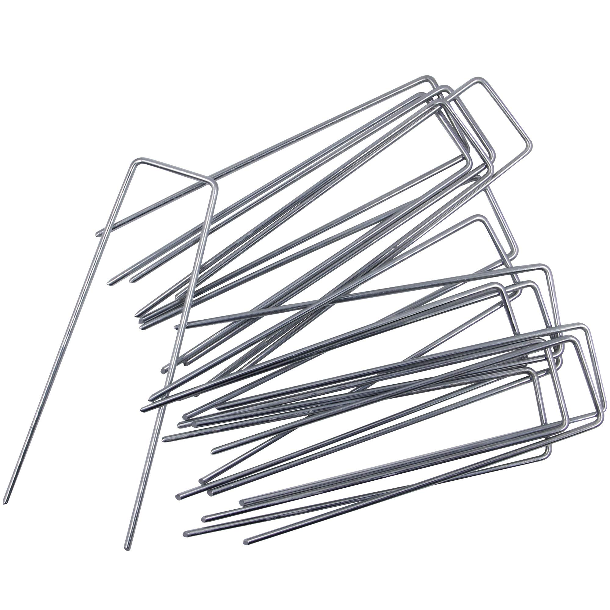 Winemana 100 PCS Garden Landscape Sod Staples, 6 Inches Sturdy Durable Rustproof Landscaping Staples for Weed Barrier Ground Cover Fence and Landscaping