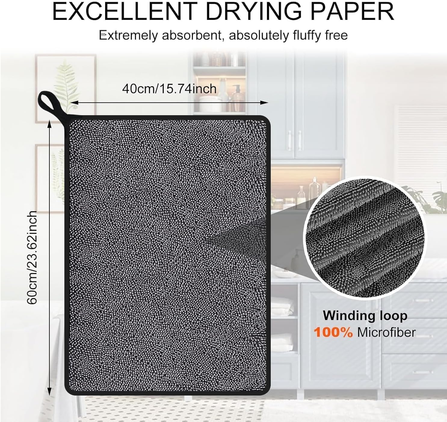 Shiny Shower Cleaning Wipes, Drying Towels, Shower Doors Wipes Drying Towels,16 * 24" Streak Free Glass Window Car Mirror Super Absorben Microfiber Cleaning Cloths (1pc grey16*24")