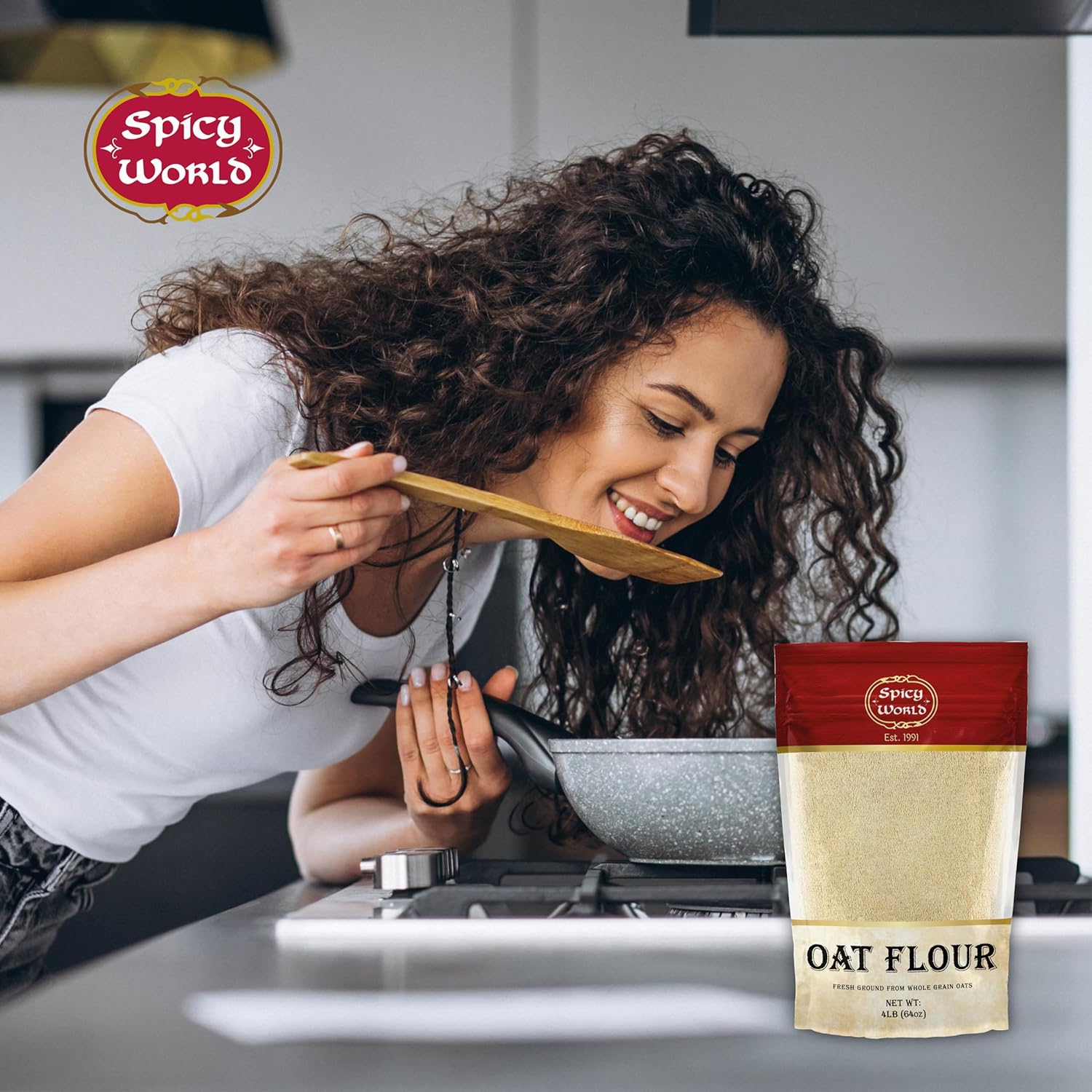 Oat Flour Whole Grain 4 Pound Bag (64oz) - Pure, USA Grown, For Baking & More, Non-GMO, Great Wheat Substitute - by Spicy World - Image 6