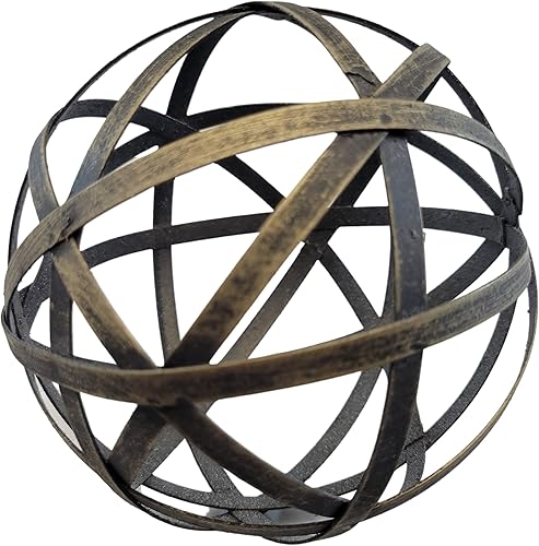 Audreys Bola decorativa de metal de latón tejido de 5 pulgadas de diámetro
