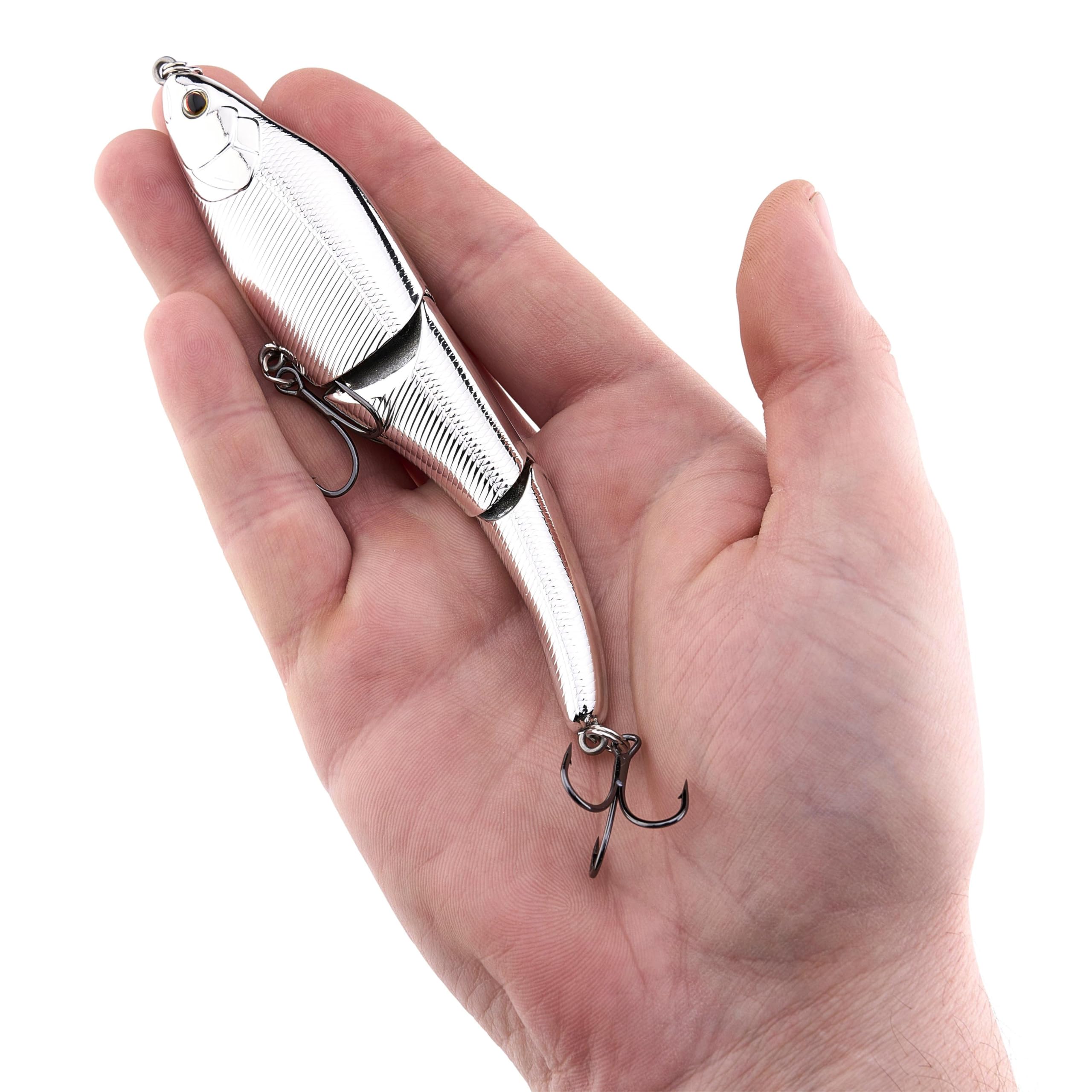 Berkley Magic Swimmer Fishing Lure, Chrome, Size 125, 5 in, Maximum Forward Buoyancy Provides Optimal Lifelike Swim Action, Equipped with High-End Hooks