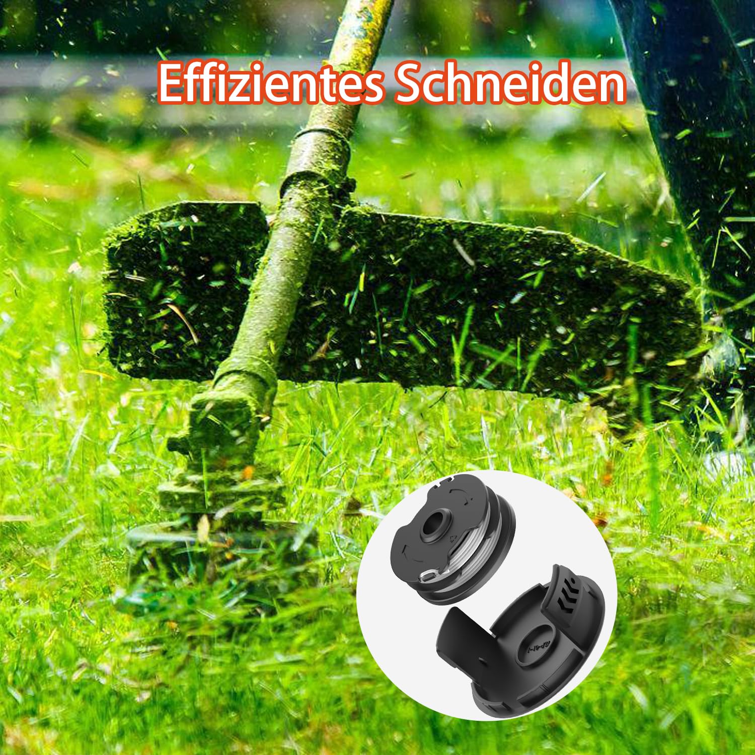 TLP-01 Ersatzspulen Für Parkside Rasentrimmer – 6 Spulen + 2 Kappen, Kompatibel Mit PRTA/PRT Modellen
