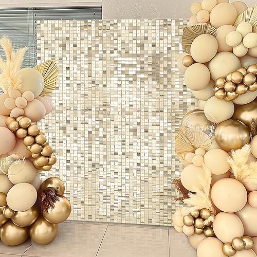 Miniatura 2 de Panel de fondo brillante dorado claro  Telones de fondo de lentejuelas 36 paneles para decoración de fondo de cumpleaños, boda, boda, boda, fiesta,