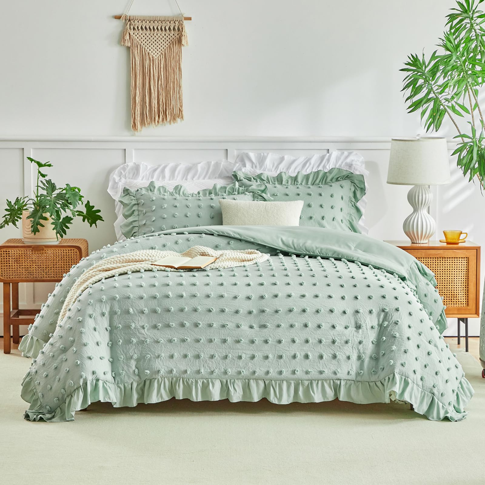 Pink Ruffle Comforter Set - Farmhouse Bedding -13 Pink Ruffle Comforter Set - Farmhouse Bedding -13