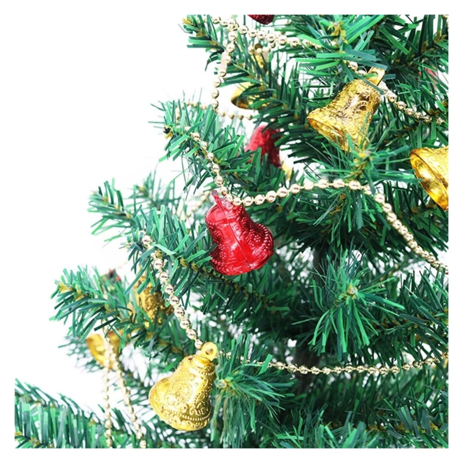 Guirlande De Cloches De Noël Rouge Et Dorée - Décor D'arbre Et Intérieur, 2 Mètres, Ambiance Féerique