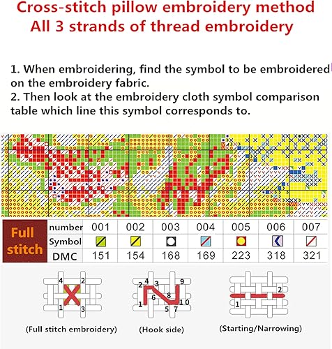 Miniatura 6 de Joyhoor Kits de punto de cruz para principiantes, suministros de punto de cruz estampados, kits de bordado de costura preimpresión para adultos,