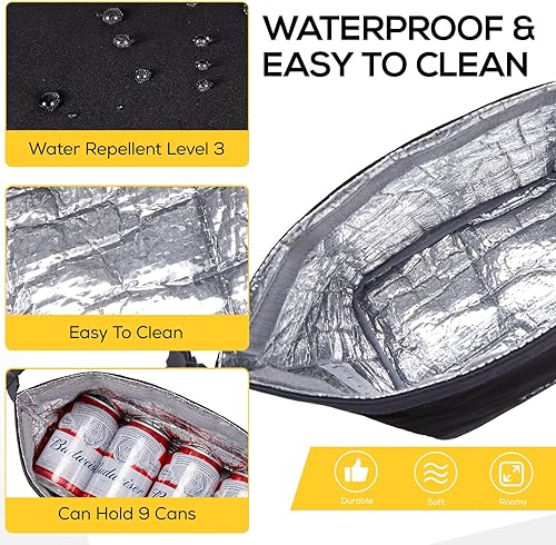 Miniatura 5 de TOURIT Bolsa de almuerzo con hebilla, duradera, plegable, plegable, bolsa de almuerzo aislada para mujeres y hombres, para el trabajo, almuerzos al