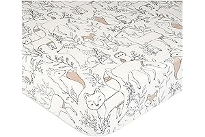 Crane Woodland Baby Crib Sheet - Cotton Sateen Crib Sheet Set -...