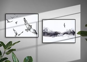 Amazon.co.jp: E.hina アートポスター【BIRDS】 鳥 風景 自然 シンプル