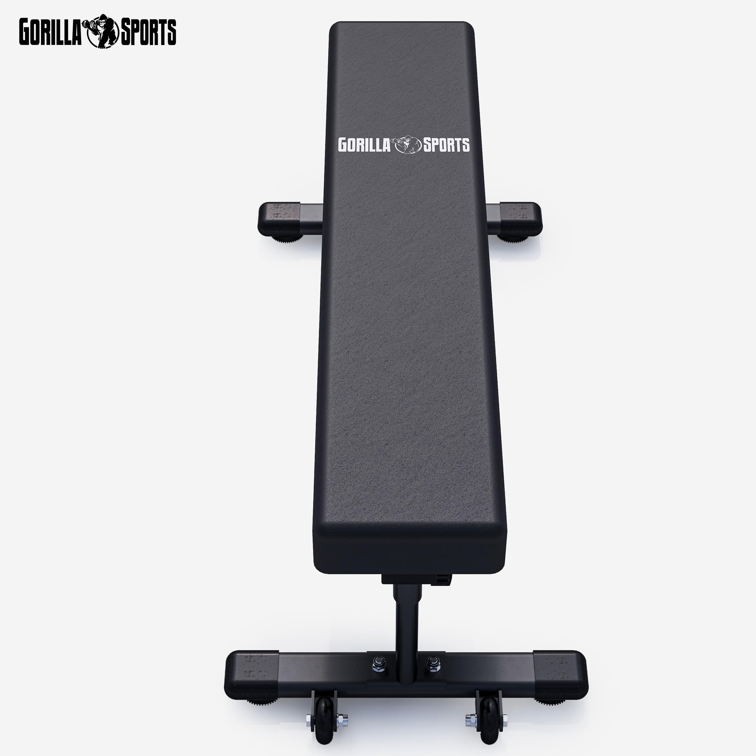GORILLA SPORTS® Panca Palestra Pieghevole - Piana, Richiudibile, 121x41x43 cm, Carico Max. 400 kg - Panca Pesi, Allenamento, Bodybuilding, Fitness, Sollevamento Pesi, Powerlifting