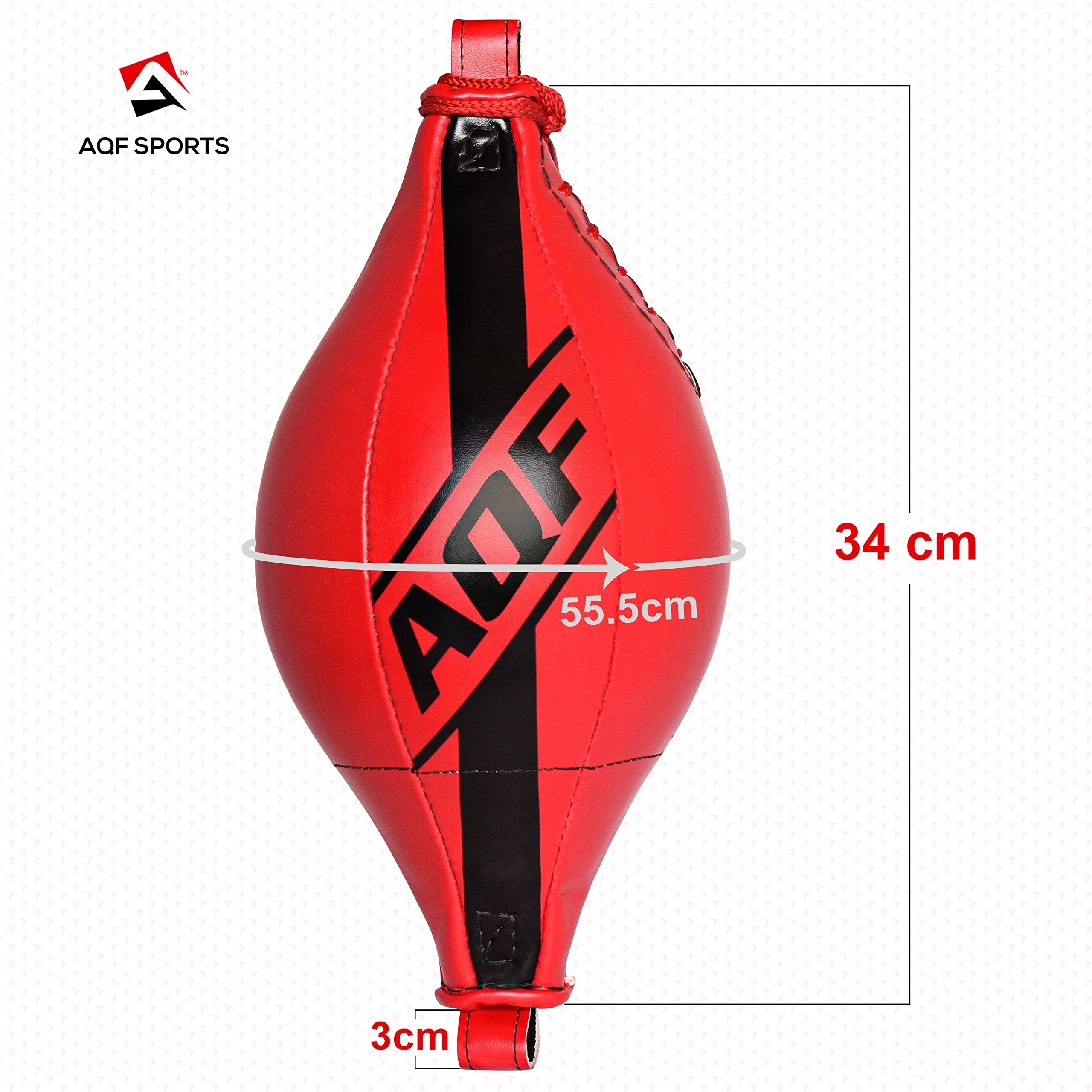 AQF Palla di velocità A Doppia estremità Maya Hide Leather Boxing Dodge Speed Bag Punching MMA Workout Corda da Pavimento A Soffitto