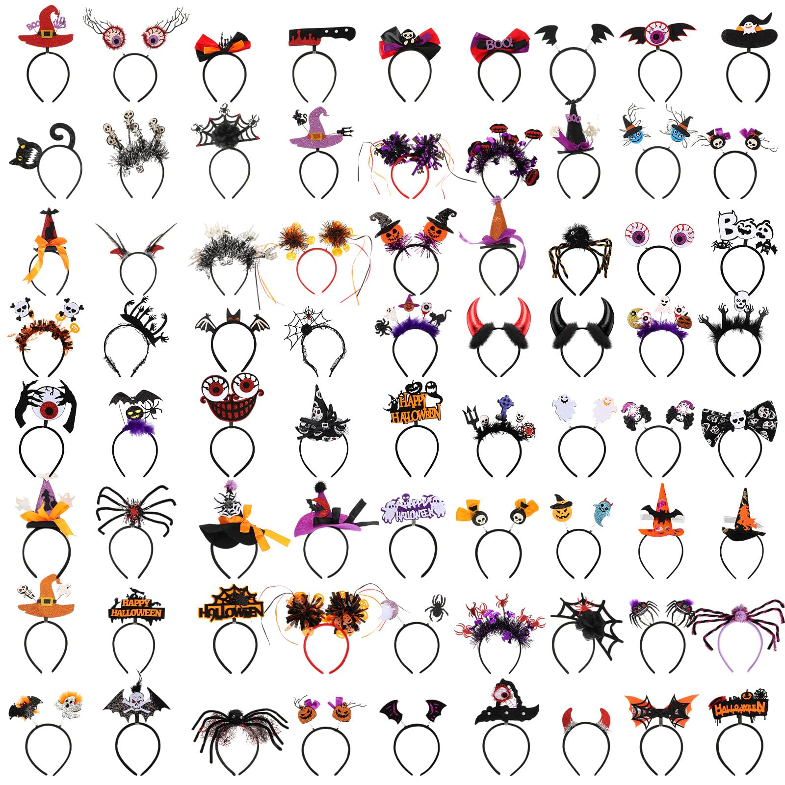 Lyrow 72 Pcs Halloween Headbands for Women, Cosplay Costume, Casual Style