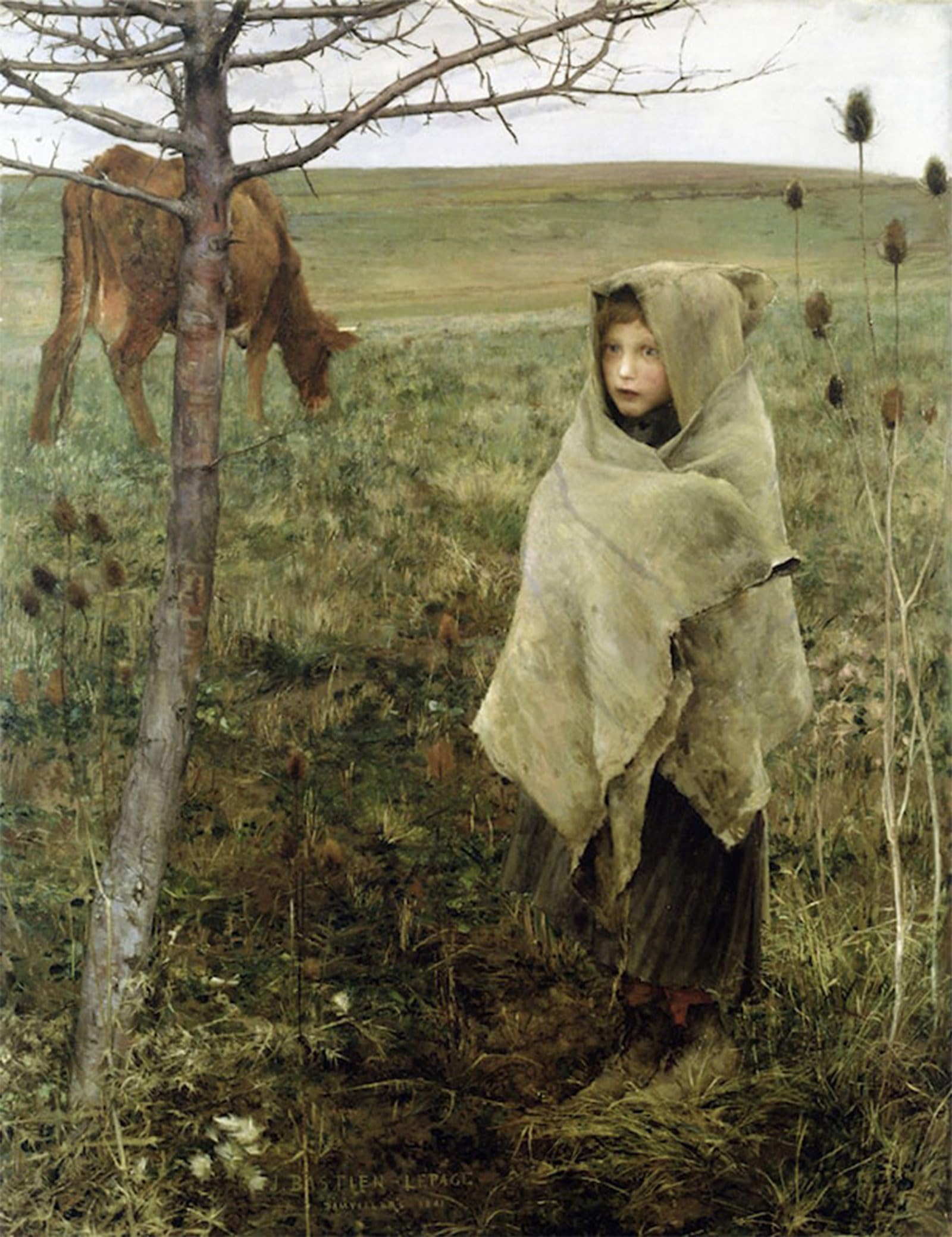 HRJUBWREE Vintage Poster Photo Wall Print Mural Artwork Pauvre Fauvette by Jules Bastien-lepage Art Prints Painting for Home Decor 60x90cm