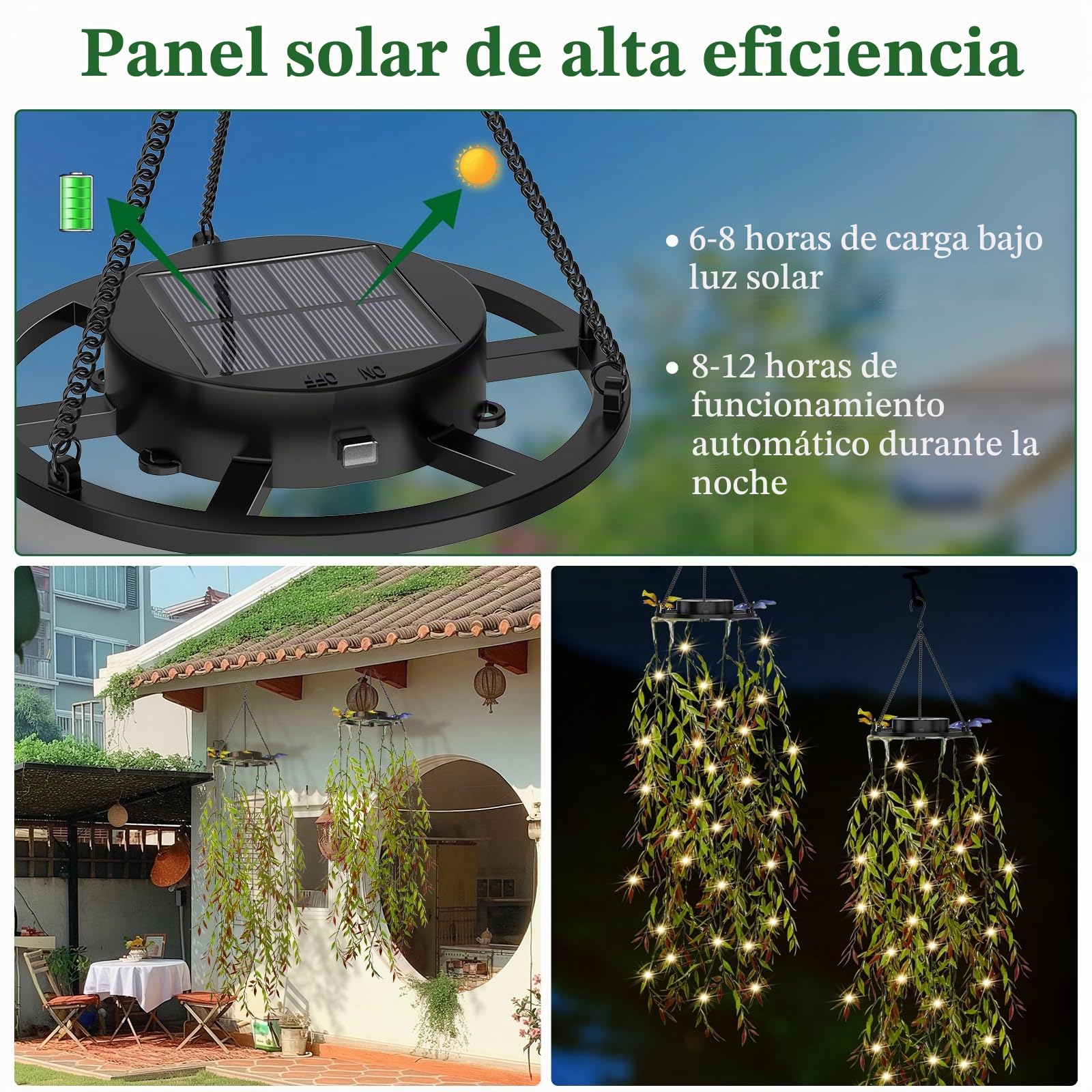 Farolillos Solares Exterior, KagoLing Paquete de 2 Hoja de Sauce Planta Artificial LED Luces de Paisaje, Luces Solares IP65 Impermeables de Exterior, Adecuado para Fiestas,Regalos, Jardín Decoraciones