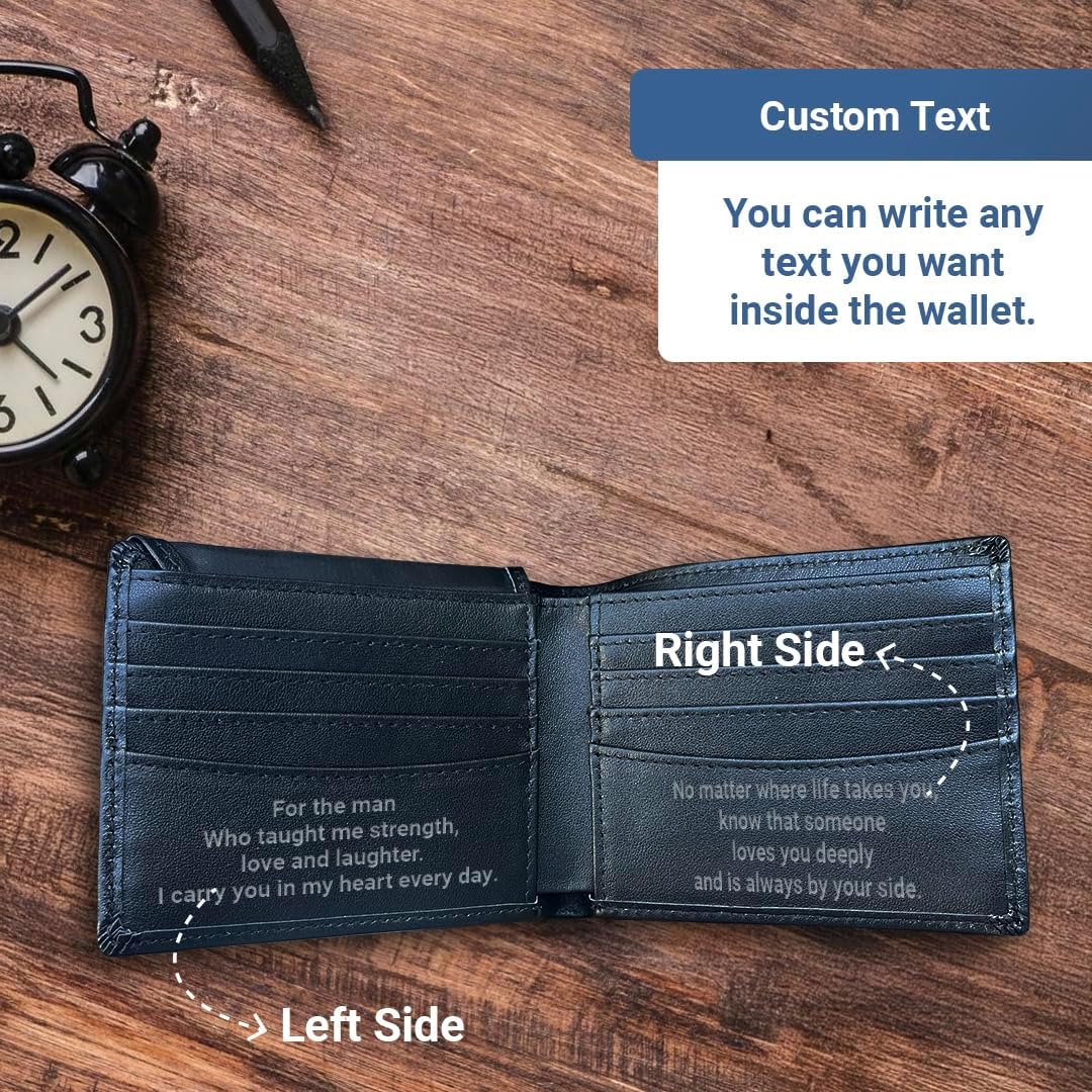 Custom Wallets for Men, Leather Wallets with Engraved Name, Personalized Gifts for Dad, Husband, Son, Boyfriend, Grandpa, Fathers Day Gift, Christmas Gifts, Valentines Day Gifts - Image 3