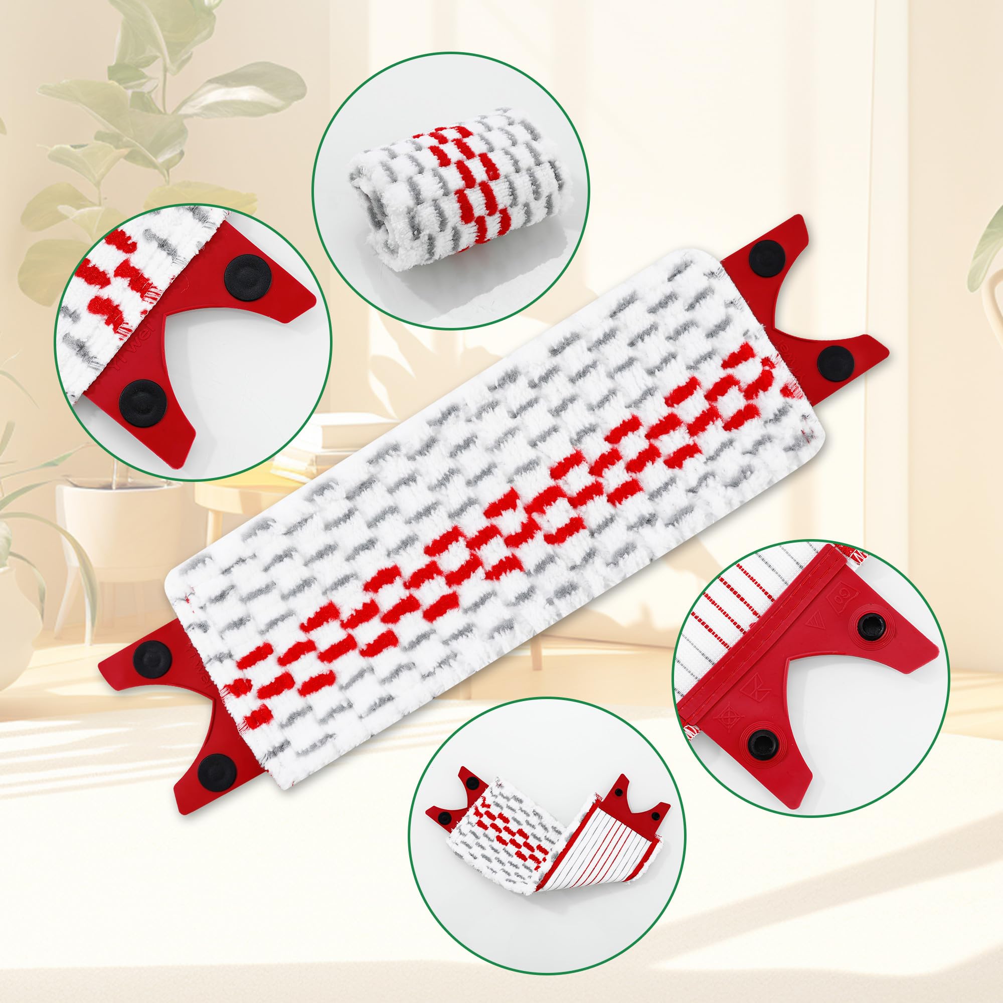 Serpillère Microfibre DLAIMI Lot De 5 - Compatible Vileda Ultramax - Pour Sols Durs - Lavable Machine