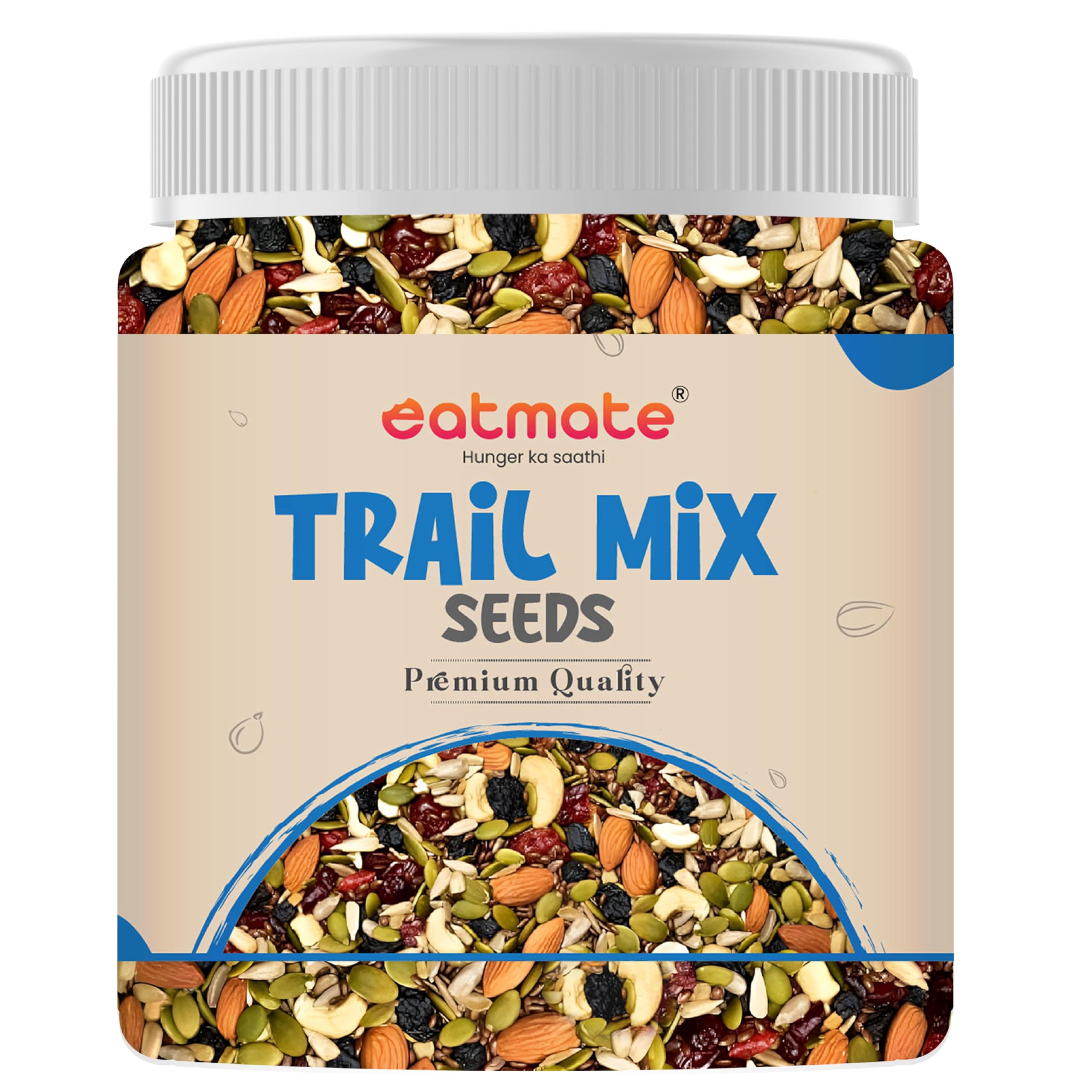Eatmate Absolute Healthy Dry Fruits and seedMix 500 Gm, Premium Trail Mix | Healthy MixedSeed with Dry Fruits | Almond | Cashew | Cranberry | Pumpkin | Sunflower | Black Raisins-image-12