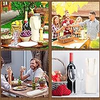 Vista 5 de Hoolerry 12 piezas de bolsas de lona para vino con asa de 12 pulgadas, bolsa de regalo de vino en blanco sublimable reutilizable, bolsa de mano
