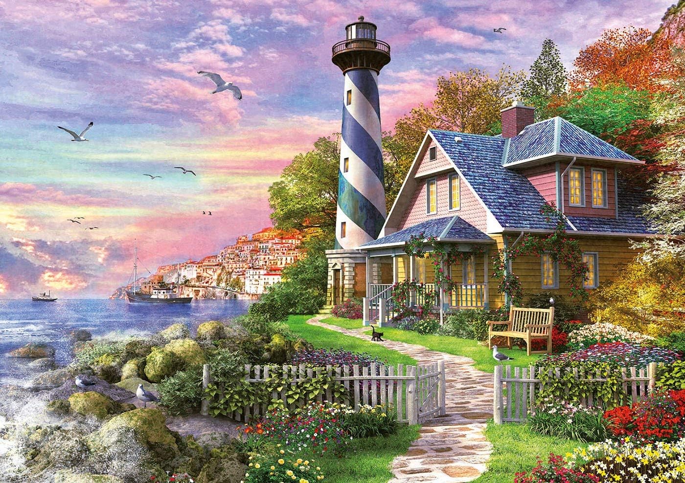 Educa - 1000 piece Puzzle for Adults | Lighthouse in Rock Bay. 14 Years Old (17740)