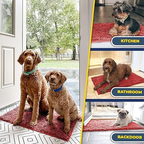 Vista 41 de Muddy Mat® - Tapete de microfibra superabsorbente para mascotas, antideslizante y lavable, de felpilla, secado rápido, para entrada