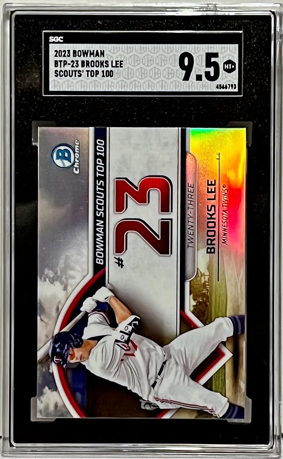 Brooks Lee Graded SGC Mint+ 9.5 Bowman Scouts Topp 100#23 Collectible Baseball Card - 2023 Bowman Baseball Card #BTP-23 (Twins)