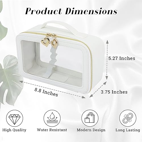 Miniatura 5 de BINGBONG Estuche de maquillaje transparente grande, bolsa de aseo multiusos, estuche de tren de maquillaje de viaje, organizador de cosméticos