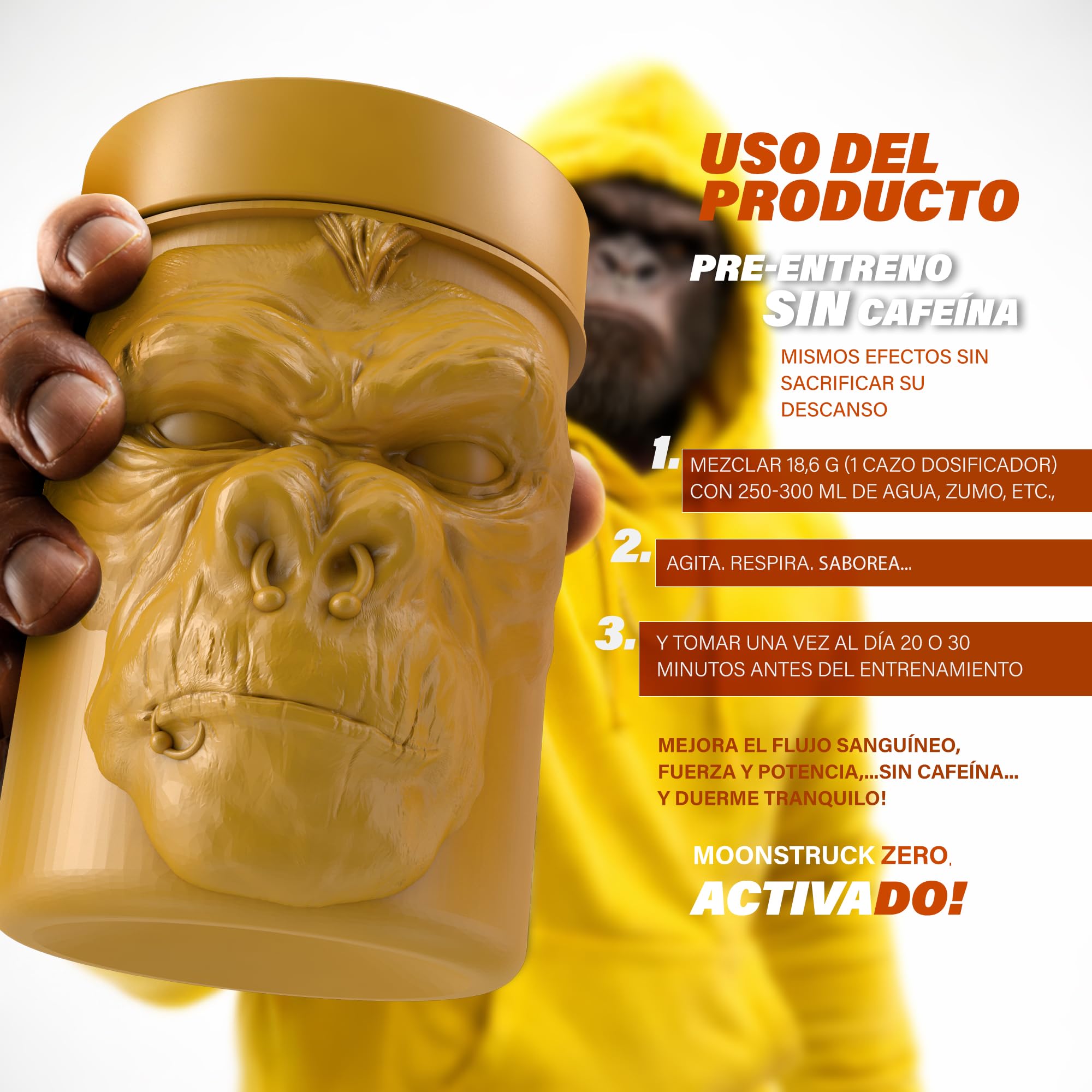 Pre Workout Sin Cafeína Moonstruck II Zero Zoomad Labs 540g – Preentreno Natural para Gimnasio con Óxido Nítrico, Pump Extremo, Fuerza y Resistencia – Energía sin Estimulantes Candy Coke