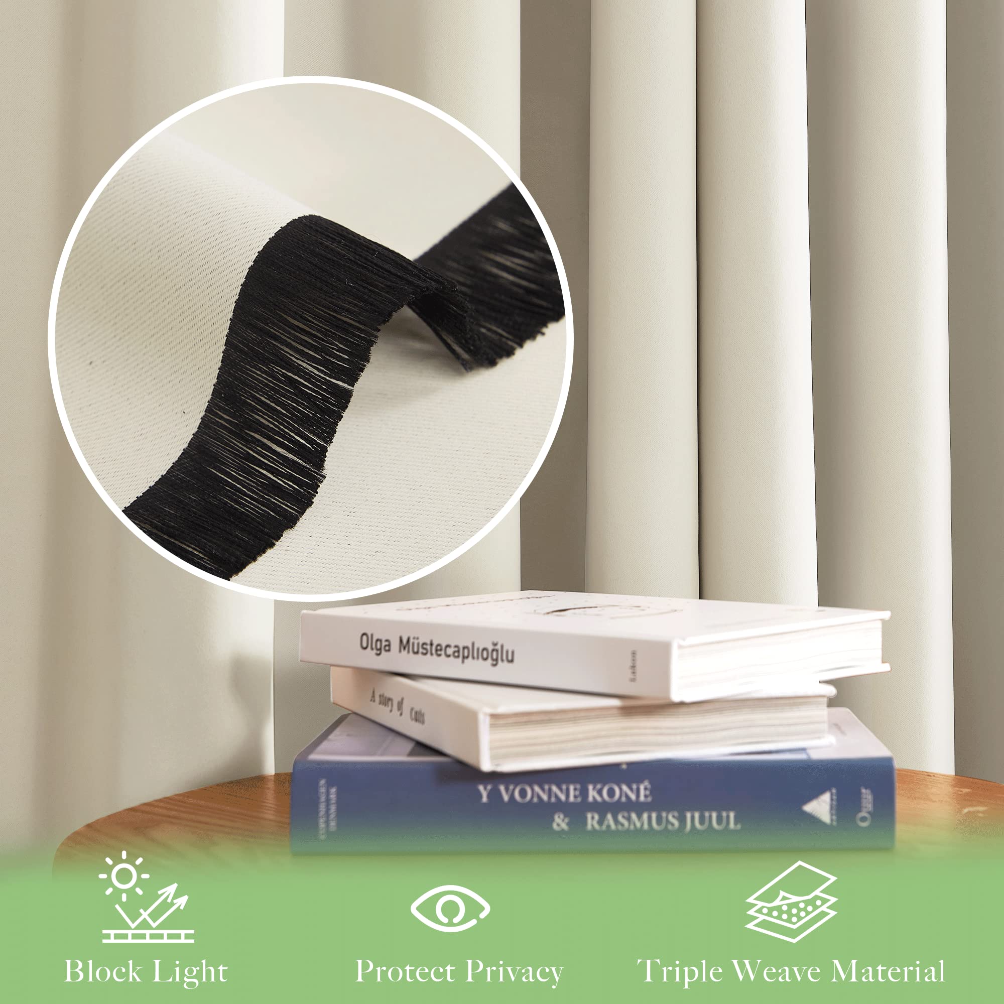 KGORGE Raumteiler Vorhang Blickdicht Thermovorhang Hitzeschutz Kräuselband | Hellbeige,1er Set,H245 x B200 cm,Thermo Vorhang gegen Hitze für Schienensystem,Verdunkelung,Sonnenschutz,für Wohnzimmer