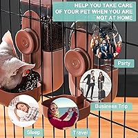 Vista 6 de Dispensador Automático Colgante de Alimentos y Agua, Juego de Alimentador de Gravedad para Conejos, Chinchillas, Conejitos de Indias, Erizos