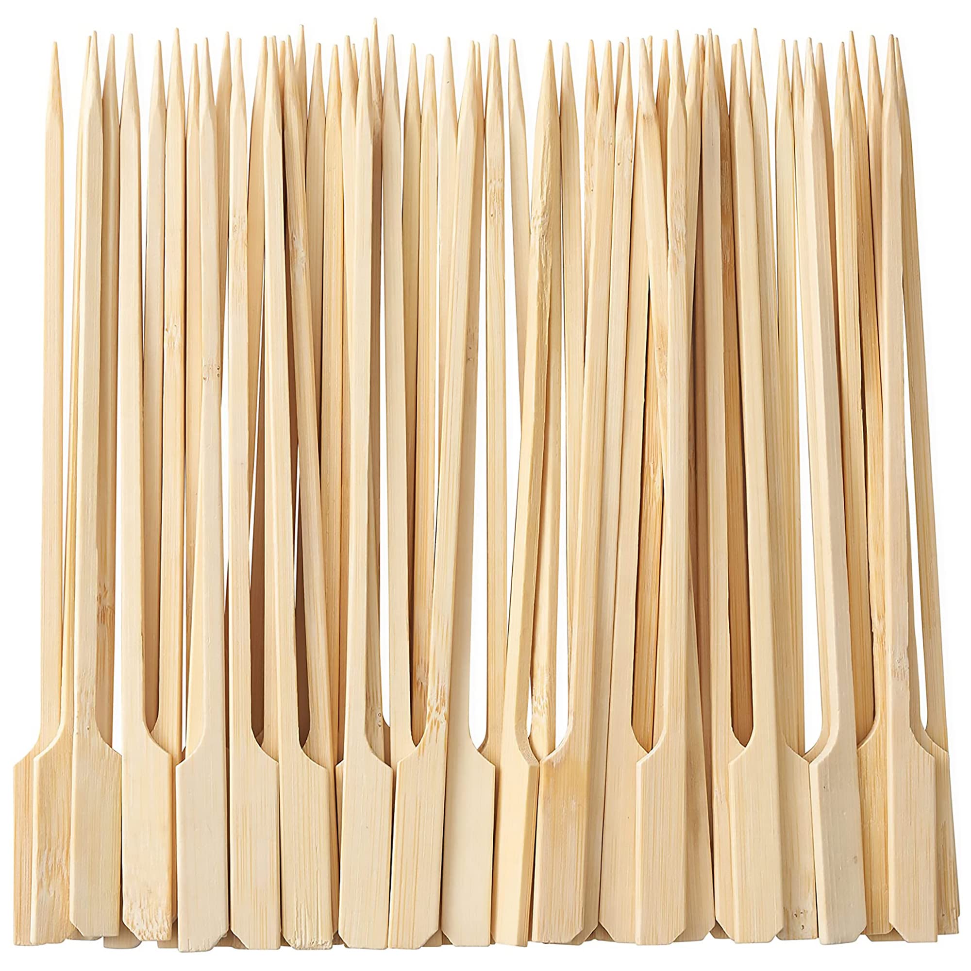 Wooden Bamboo Skewers for Kebabs, Cocktail Sticks, Barbeque Skewers, Party Food, Fondue, Fruit, Chocolate Fountains, Buffets, BBQ Accessories Indoor and Outdoor Dining: Paddle Style (12cm 1000 Pack)