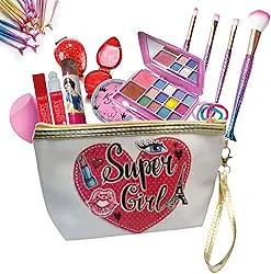 Maquiagem Infantil Kit para Meninas, Paleta de Sombras, Pincel de Maquiagem, Gloss Labial mais acessórios, Necessarie Maquiagem, Presente para crianças, Kit Beleza, Presente Para Crianças CN1