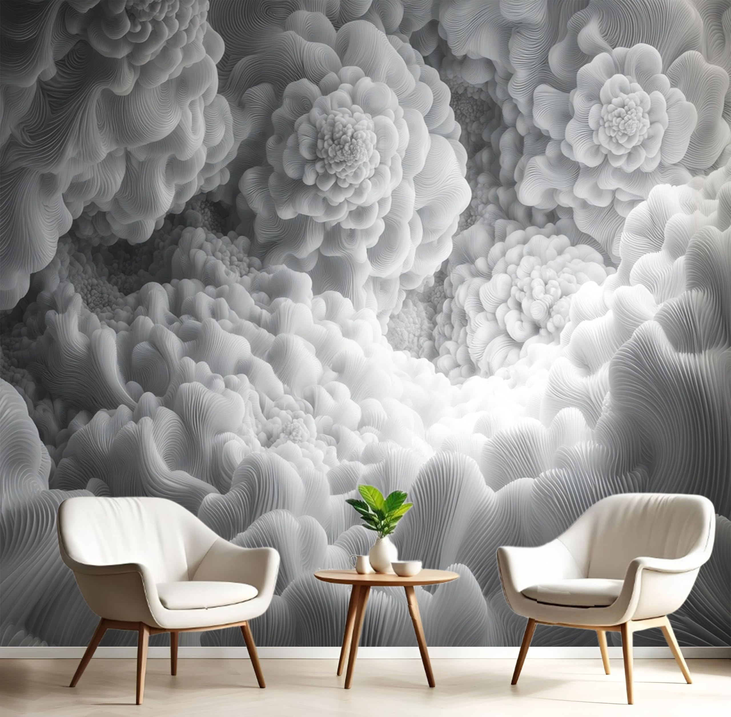 Papier peint mural photo gris foncé salon tapisserie 3D