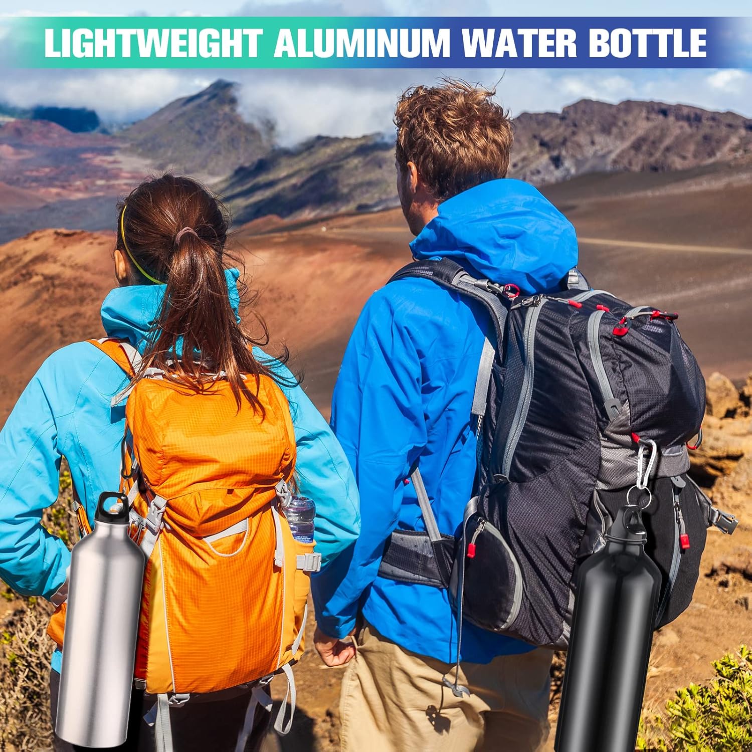 10 Pack Aluminum Water Bottles Lightweight Reusable Bottles Aluminum Travel Cups with Carabiner Leak Proof Team Water Cups in bulk for Gym Sports Bicycle Camping - Image 5