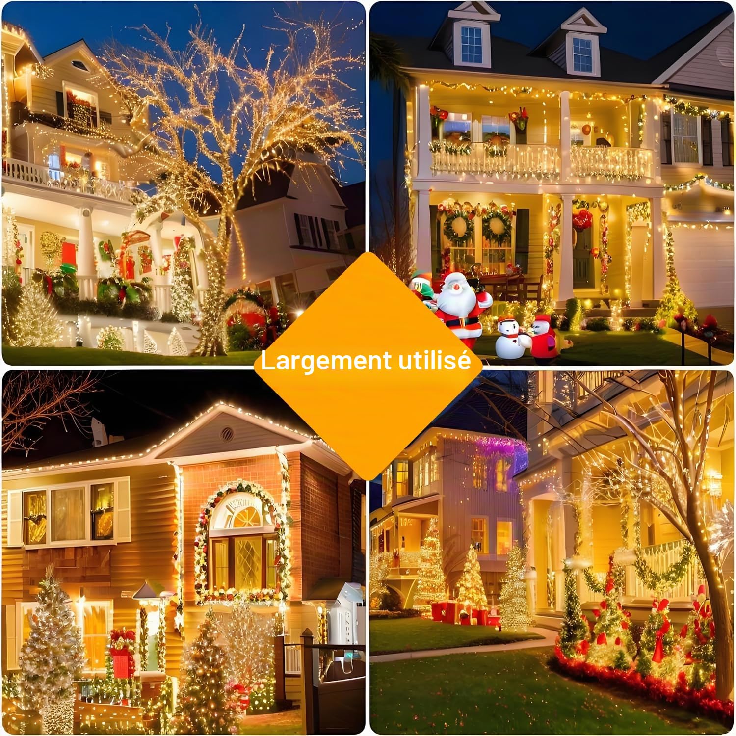 Guirlande Lumineuse Intérieur Extérieur,80m 800 LED Guirlande Noel avec Télécommande,Minuterie,8 Modes d'Éclairage Étanche IP44,pour Arbre de Noël,Jardin,Cour,Fête,Mariage,Blanc Chaud
