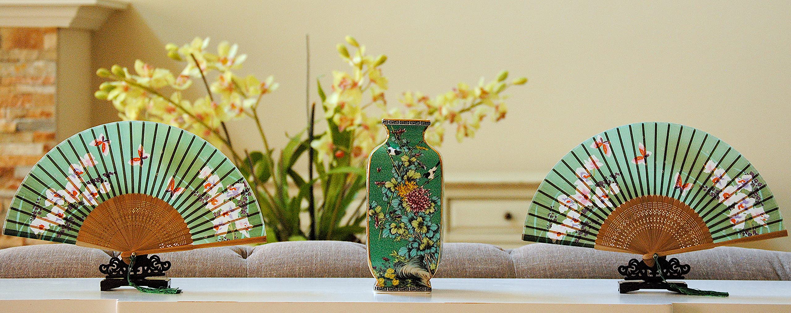 Amazon.co.jp: Yuyi 10インチ 中国磁器花瓶 中国絵画 ファミリーローズ