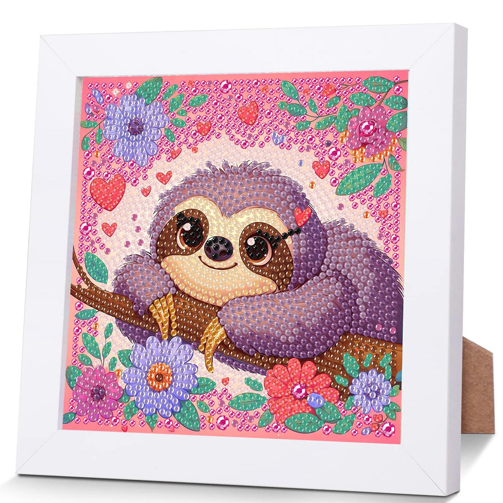 Sloth Diamond Art Painting Kits for Kids with Frame Ages 4-8-12 (7x7 inch)