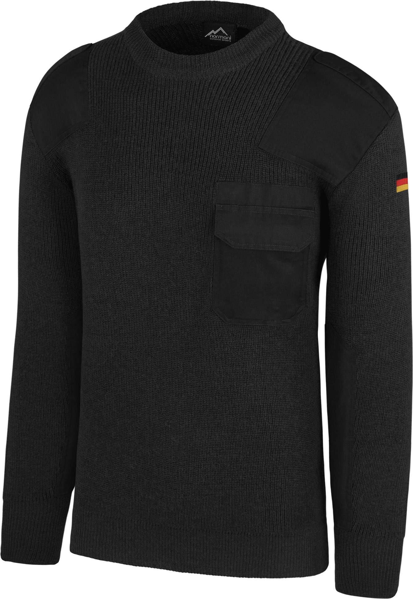 normani Bundeswehr Winterpullover aus Schurwolle nach Original TL mit Hoheitsabzeichen Deutschlandfahne BW Strickpullover Arbeitspullover