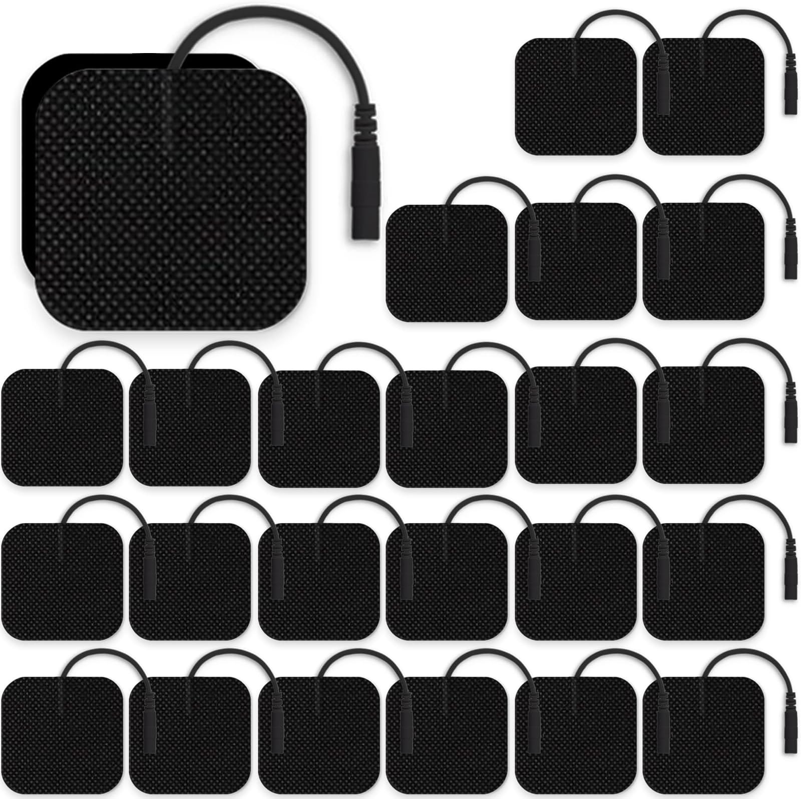 SM Electrodes TENS Unit Pads Replacement Pads for TENS Unit Electrode Pads Electrodes for Tens Unit 2"x2", 24PCS Stim Pads Compatible with AUVON TENS/TENS 7000 Replacement Pads