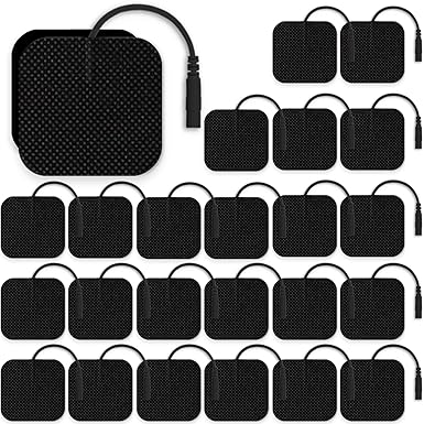 TENS Unit Pads Replacement Pads for TENS Unit Electrode Pads Electrodes for TENS Unit Muscle Stimulator Pads 2"x2", 24PCS Stim Pads for AUVON TENS Unit Electrode Pads/TENS 7000 Replacement Pads