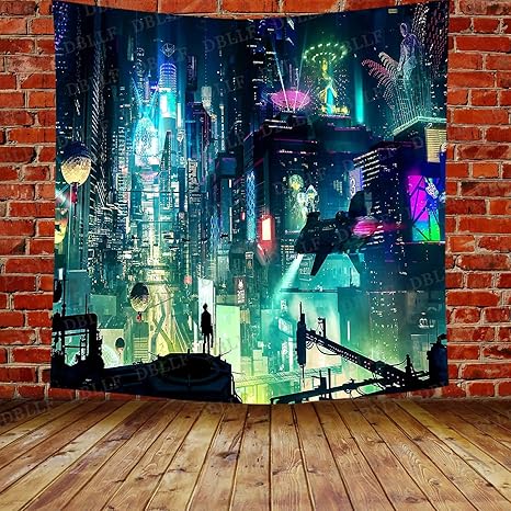 Amazon Com Dbllf Punk Tapestry Tokyo Japan Shinjuku Neon Signs Night Street Wall Tapestry Flannel Art Large Tapestries Fantasy Futuristic Skyscraper City Backdrop For Home Decor 84 X 90 Inches Gtzydb76 Home